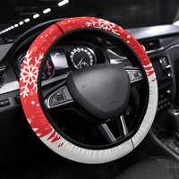 Canada Christmas Steering Wheel Cover Santa Play Hockey - Winter Forest - Wonder Print Shop