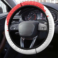Canada Christmas Steering Wheel Cover Santa Play Hockey - Winter Forest - Wonder Print Shop