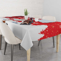 Canada Christmas Tablecloth Santa Play Hockey - Winter Forest - Wonder Print Shop