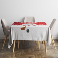 Canada Christmas Tablecloth Santa Play Hockey - Winter Forest - Wonder Print Shop