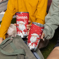 Canada Christmas Tumbler Cup Santa Play Hockey - Winter Forest - Wonder Print Shop