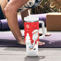 Canada Christmas Tumbler With Handle Santa Play Hockey - Winter Forest - Wonder Print Shop
