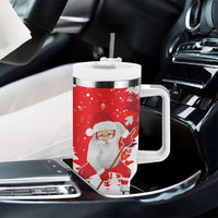Canada Christmas Tumbler With Handle Santa Play Hockey - Winter Forest - Wonder Print Shop