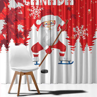Canada Christmas Window Curtain Santa Play Hockey - Winter Forest - Wonder Print Shop