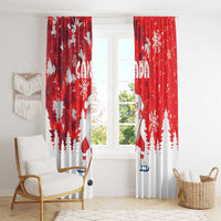 Canada Christmas Window Curtain Santa Play Hockey - Winter Forest - Wonder Print Shop