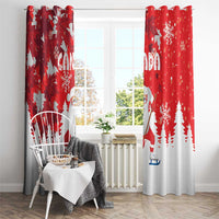 Canada Christmas Window Curtain Santa Play Hockey - Winter Forest - Wonder Print Shop