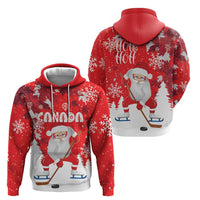 Canada Christmas Zip Hoodie Santa Play Hockey - Winter Forest - Wonder Print Shop