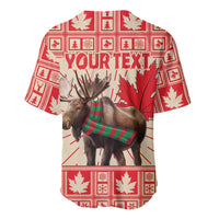 Personalized Canada Moose Baseball Jersey Maple Leaf Christmas Lightning Art - Wonder Print Shop
