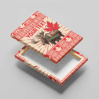 Personalized Canada Moose Canvas Wall Art Maple Leaf Christmas Lightning Art - Wonder Print Shop