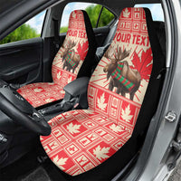 Personalized Canada Moose Car Seat Cover Maple Leaf Christmas Lightning Art - Wonder Print Shop