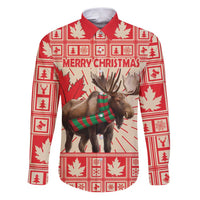 Personalized Canada Moose Family Matching Puletasi and Hawaiian Shirt Maple Leaf Christmas Lightning Art - Wonder Print Shop