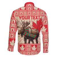 Personalized Canada Moose Family Matching Puletasi and Hawaiian Shirt Maple Leaf Christmas Lightning Art - Wonder Print Shop