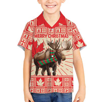 Personalized Canada Moose Family Matching Puletasi and Hawaiian Shirt Maple Leaf Christmas Lightning Art - Wonder Print Shop
