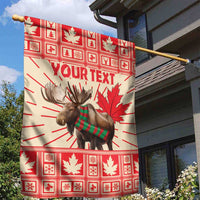 Personalized Canada Moose Garden Flag Maple Leaf Christmas Lightning Art - Wonder Print Shop