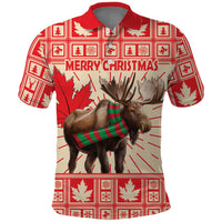 Personalized Canada Moose Polo Shirt Maple Leaf Christmas Lightning Art - Wonder Print Shop