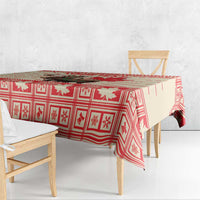 Personalized Canada Moose Tablecloth Maple Leaf Christmas Lightning Art - Wonder Print Shop