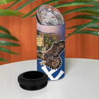 Slovakia Bojnice Castle 4 in 1 Can Cooler Tumbler Golden Eagle With Slovak Pattern - Wonder Print Shop