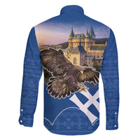 Slovakia Bojnice Castle Family Matching Off The Shoulder Long Sleeve Dress and Hawaiian Shirt Golden Eagle With Slovak Pattern - Wonder Print Shop