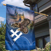 Slovakia Bojnice Castle Garden Flag Golden Eagle With Slovak Pattern - Wonder Print Shop