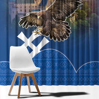 Slovakia Bojnice Castle Window Curtain Golden Eagle With Slovak Pattern - Wonder Print Shop