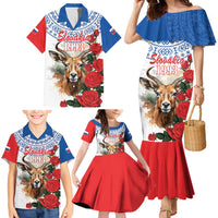 Slovakia Restoration Day 1993 Family Matching Mermaid Dress and Hawaiian Shirt Tatra Chamois With Red Rose - Wonder Print Shop