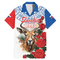 Slovakia Restoration Day 1993 Family Matching Mermaid Dress and Hawaiian Shirt Tatra Chamois With Red Rose - Wonder Print Shop