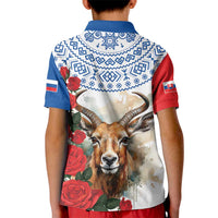 Slovakia Restoration Day 1993 Kid Polo Shirt Tatra Chamois With Red Rose - Wonder Print Shop