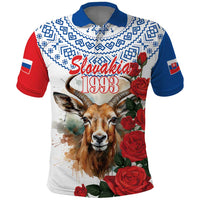 Slovakia Restoration Day 1993 Polo Shirt Tatra Chamois With Red Rose - Wonder Print Shop