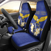 Personalized Bosnia and Herzegovina Independence Day Car Seat Cover Golden Eagle With Lilium Bosniacum