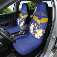 Personalized Bosnia and Herzegovina Independence Day Car Seat Cover Golden Eagle With Lilium Bosniacum
