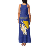 Personalized Bosnia and Herzegovina Independence Day Family Matching Tank Maxi Dress and Hawaiian Shirt Golden Eagle With Lilium Bosniacum