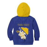 Personalized Bosnia and Herzegovina Independence Day Kid Hoodie Golden Eagle With Lilium Bosniacum