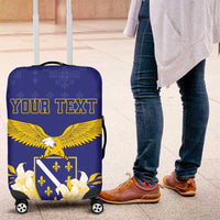 Personalized Bosnia and Herzegovina Independence Day Luggage Cover Golden Eagle With Lilium Bosniacum