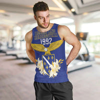 Personalized Bosnia and Herzegovina Independence Day Men Tank Top Golden Eagle With Lilium Bosniacum - Wonder Print Shop