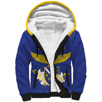 Personalized Bosnia and Herzegovina Independence Day Sherpa Hoodie Golden Eagle With Lilium Bosniacum - Wonder Print Shop