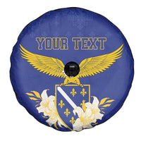 Personalized Bosnia and Herzegovina Independence Day Spare Tire Cover Golden Eagle With Lilium Bosniacum - Wonder Print Shop
