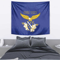 Personalized Bosnia and Herzegovina Independence Day Tapestry Golden Eagle With Lilium Bosniacum - Wonder Print Shop