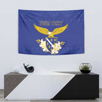 Personalized Bosnia and Herzegovina Independence Day Tapestry Golden Eagle With Lilium Bosniacum - Wonder Print Shop