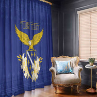 Personalized Bosnia and Herzegovina Independence Day Window Curtain Golden Eagle With Lilium Bosniacum - Wonder Print Shop