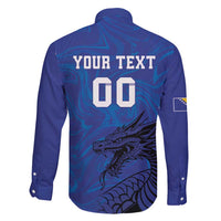 Custom Bosnia and Herzegovina Football Family Matching Off Shoulder Maxi Dress and Hawaiian Shirt The Dragons Go Champions
