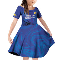 Custom Bosnia and Herzegovina Football Family Matching Off Shoulder Short Dress and Hawaiian Shirt The Dragons Go Champions