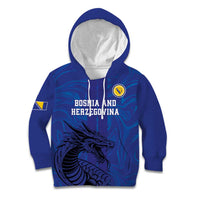 Custom Bosnia and Herzegovina Football Kid Hoodie The Dragons Go Champions