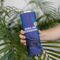 Custom Bosnia and Herzegovina Football Skinny Tumbler The Dragons Go Champions - Wonder Print Shop