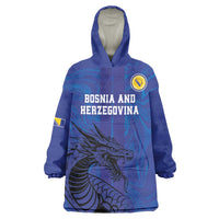 Custom Bosnia and Herzegovina Football Wearable Blanket Hoodie The Dragons Go Champions - Wonder Print Shop