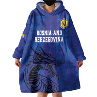 Custom Bosnia and Herzegovina Football Wearable Blanket Hoodie The Dragons Go Champions - Wonder Print Shop