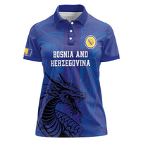 Custom Bosnia and Herzegovina Football Women Polo Shirt The Dragons Go Champions - Wonder Print Shop