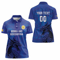 Custom Bosnia and Herzegovina Football Women Polo Shirt The Dragons Go Champions - Wonder Print Shop