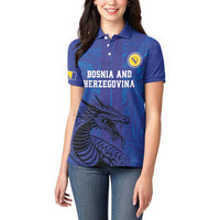Custom Bosnia and Herzegovina Football Women Polo Shirt The Dragons Go Champions - Wonder Print Shop