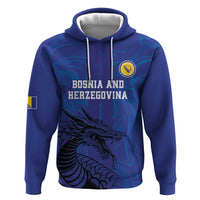 Custom Bosnia and Herzegovina Football Zip Hoodie The Dragons Go Champions - Wonder Print Shop