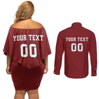 Custom Georgia Rugby Couples Matching Off Shoulder Short Dress and Long Sleeve Button Shirt The Lelos Go Champions
